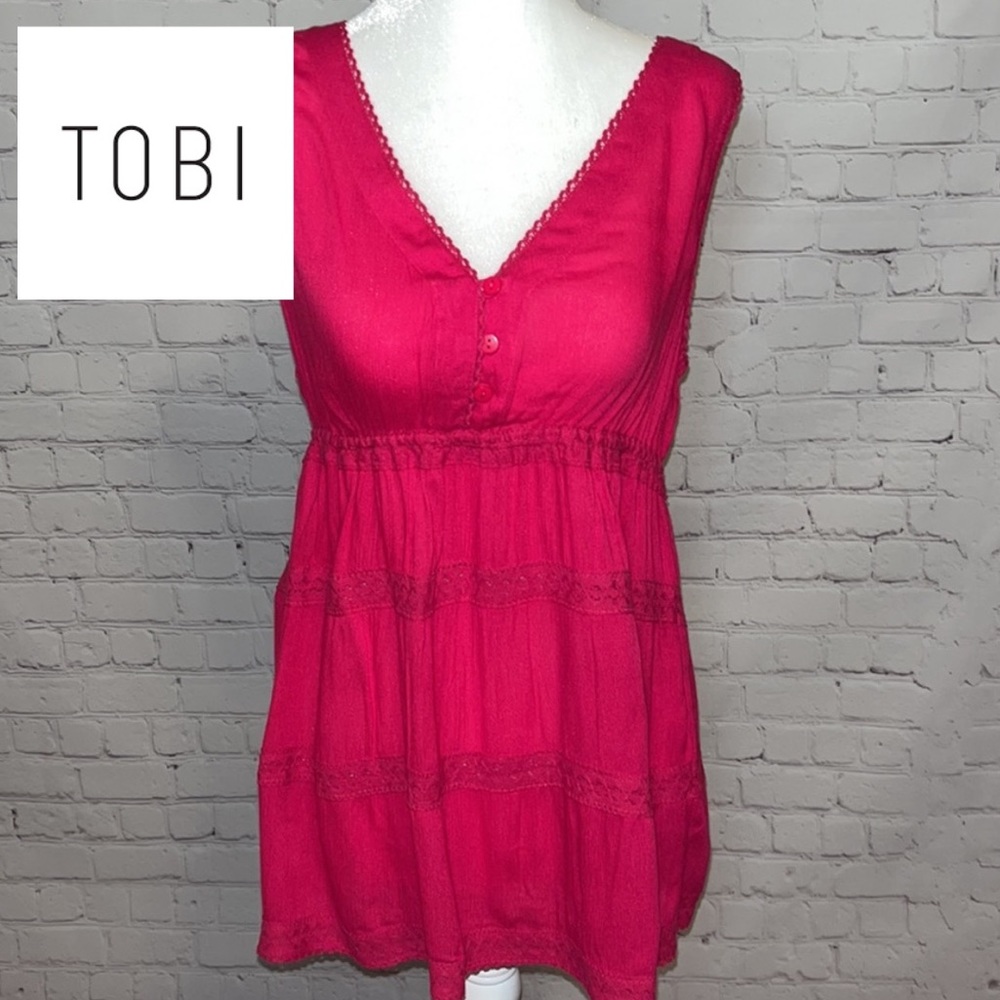 Tobi Pink Breathable Sleeveless Blouse/Top Size Medium